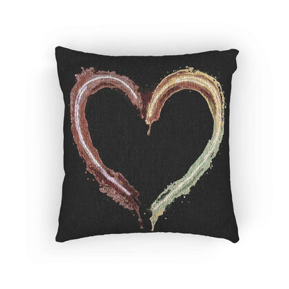 Oreiller Cœur Coup de Pinceau Iridescent | Oreiller Tissé