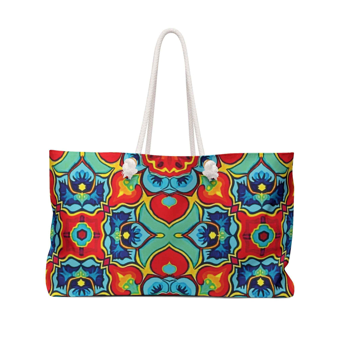 Sac de voyage Kaléidoscope coloré | Sac cabas géométrique floral éclatant
