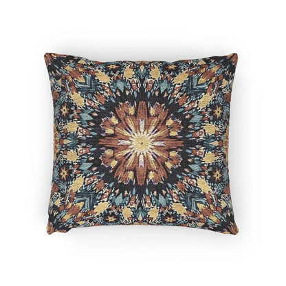 Oreiller tissé mandala géométrique | Coussin décoratif mosaïque bohème