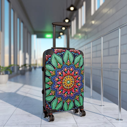Valise florale Mandala – Bagage cabine bohème coloré