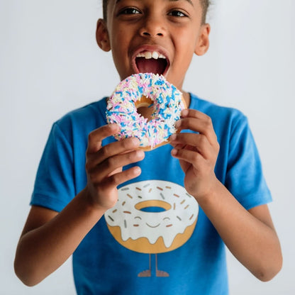 Baby/Kids Graphic Bamboo T-Shirt | Confetti Joy Donut On Classic Blue
