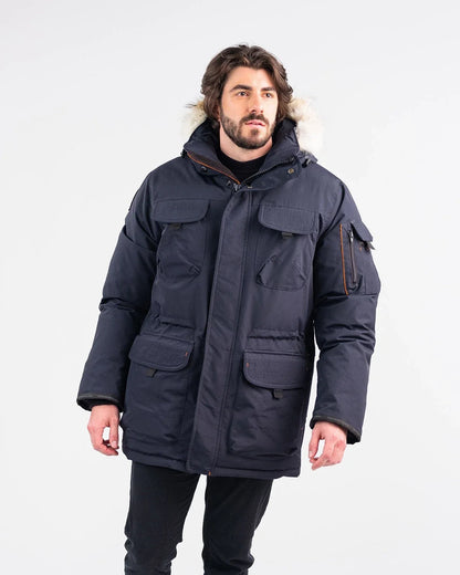 Outdoor Survival Canada Men's Atka -40 Down Parka, Cold Lake Blue, 2XL - ON DISPLAY