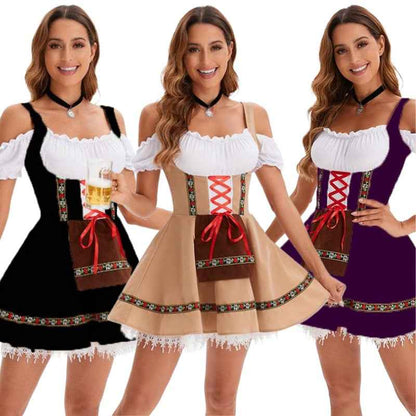 Costume de festival de la bière pour femme – Tenue de spectacle et robe de fête inspirée de l'Oktoberfest