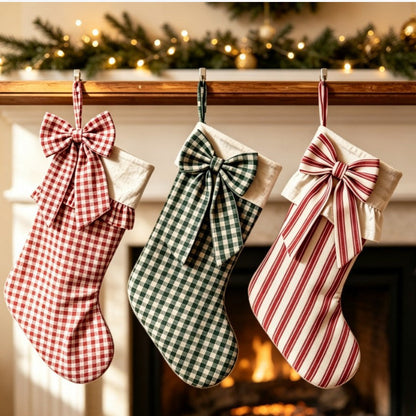 Christmas Fireplace Decorative Stocking Gift Bag