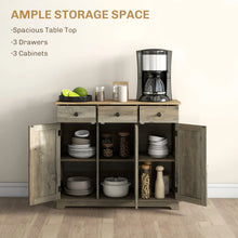 Modern Washed Grey Sideboard Buffet Cabinet – Storage Cabinets, Drawers & Adjustable Shelves (United States & Canada Delivery Only)