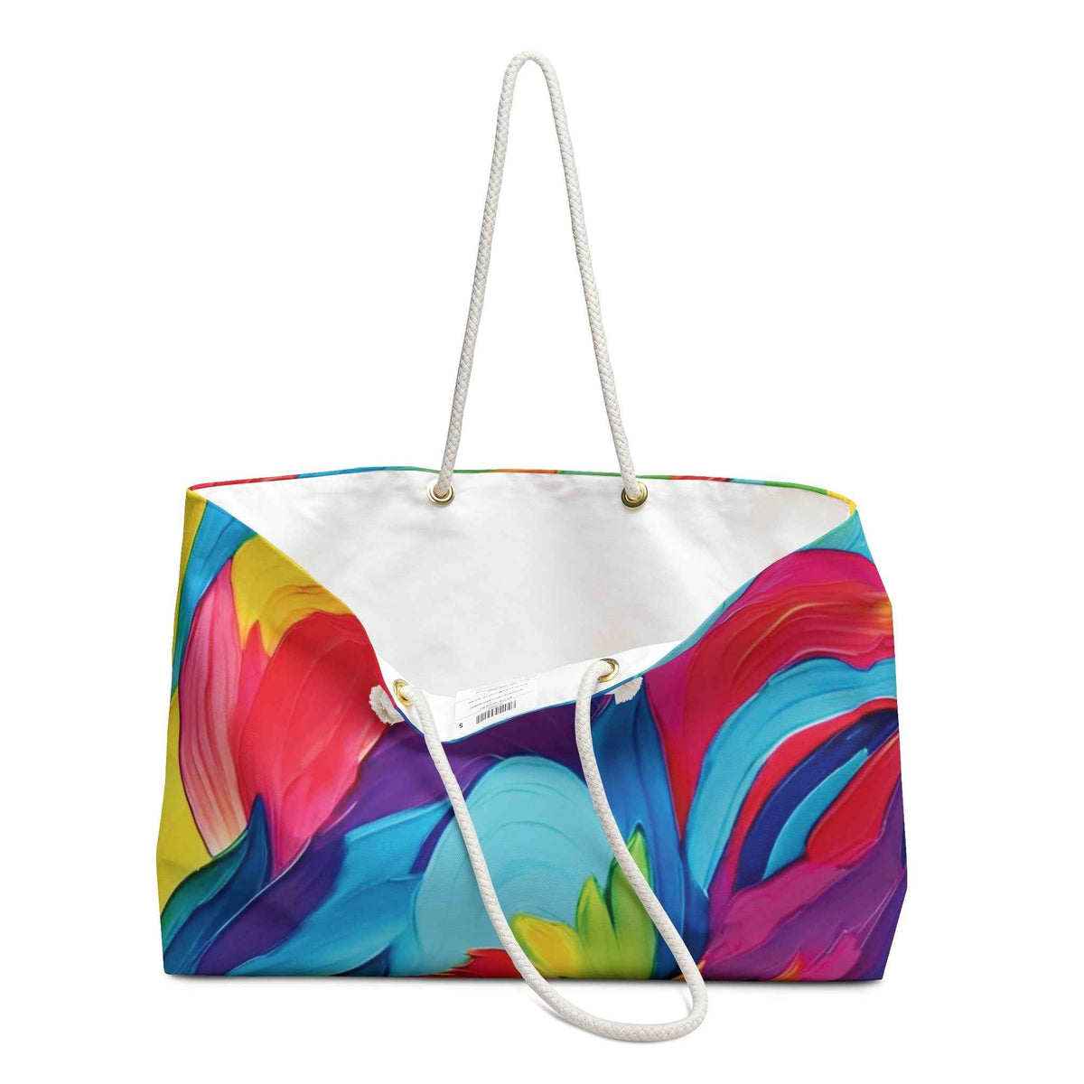 Sac de voyage coloré à motifs abstraits coup de pinceau | Grand sac fourre-tout à motifs tourbillons vifs