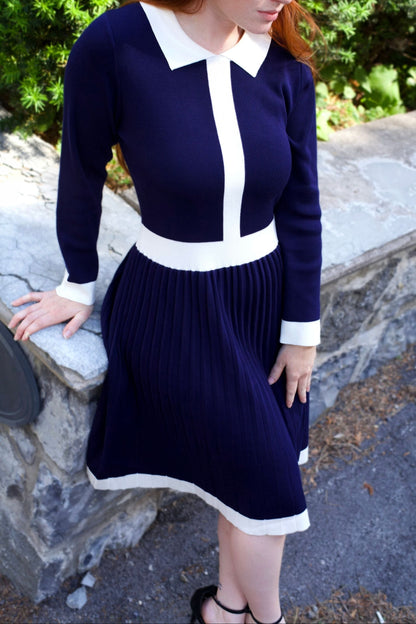 Robe Clarissa en maille avec liseré contrastant