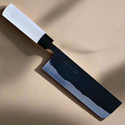 Aogami 166 | Couteau Nakiri 165mm Lame en fer doux Blue#2 | Fabriqué au Japon