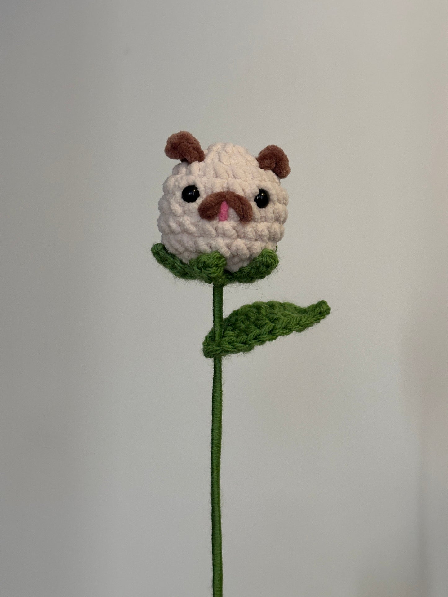 Handmade Crochet Flower Characters - Panda, Chick, Bao, Strawberry, Dog, Bunny Flowers