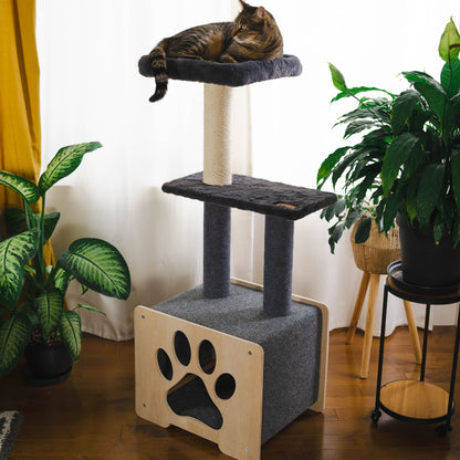 Niche Refuge - Arbre à chat de luxe à 3 niveaux