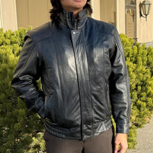 Blouson Aviateur en Cuir Double Poche Homme BOL