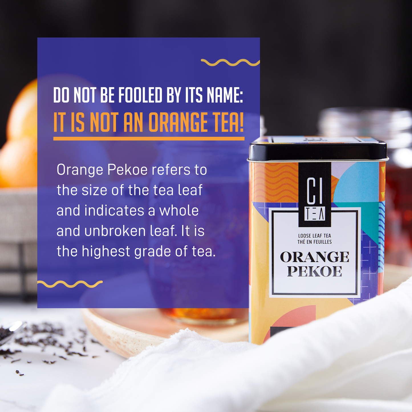 Thé en vrac Orange Pekoe et Tasse à infusion - Coffret cadeau de thé
