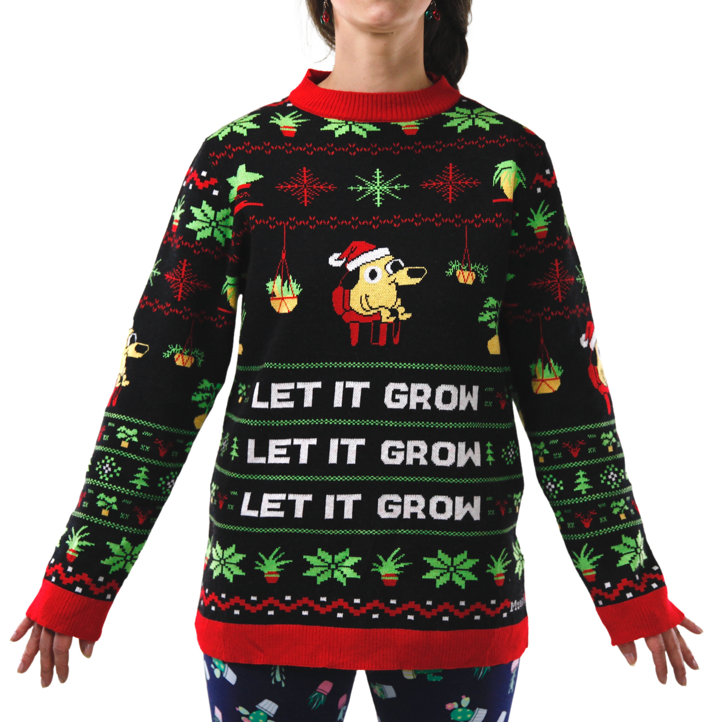 LAISSEZ-LE POUSSER - Pull de Noël moche Plante