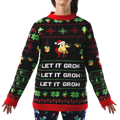 LAISSEZ-LE POUSSER - Pull de Noël moche Plante
