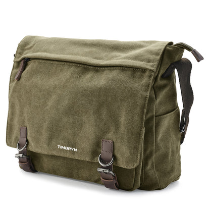 Premium Canvas & Leather Messenger Bag  | Vintage Crossbody Satchel