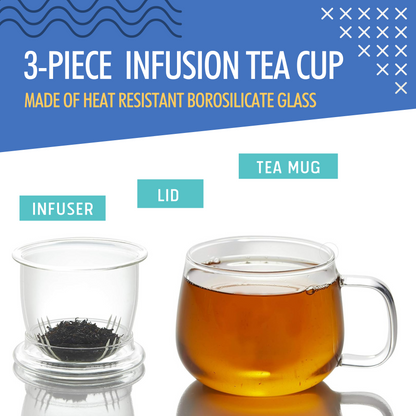 Tasse à thé en verre avec infuseur pour thé en vrac