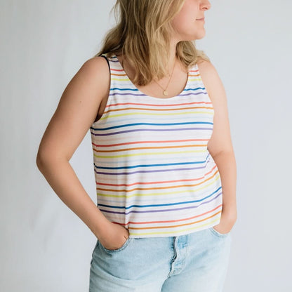 Ladies' Bamboo Cropped Tank | Classic Blue