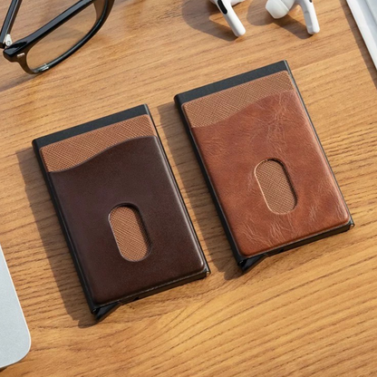 Porte-cartes dépliant en cuir | Portefeuille en cuir | Blocage RFID | Portefeuille minimaliste