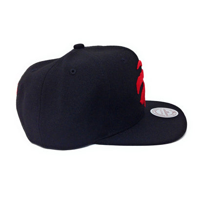 Casquette snapback Mitchell and Ness Toronto Raptors Logo griffe partielle rouge/noir