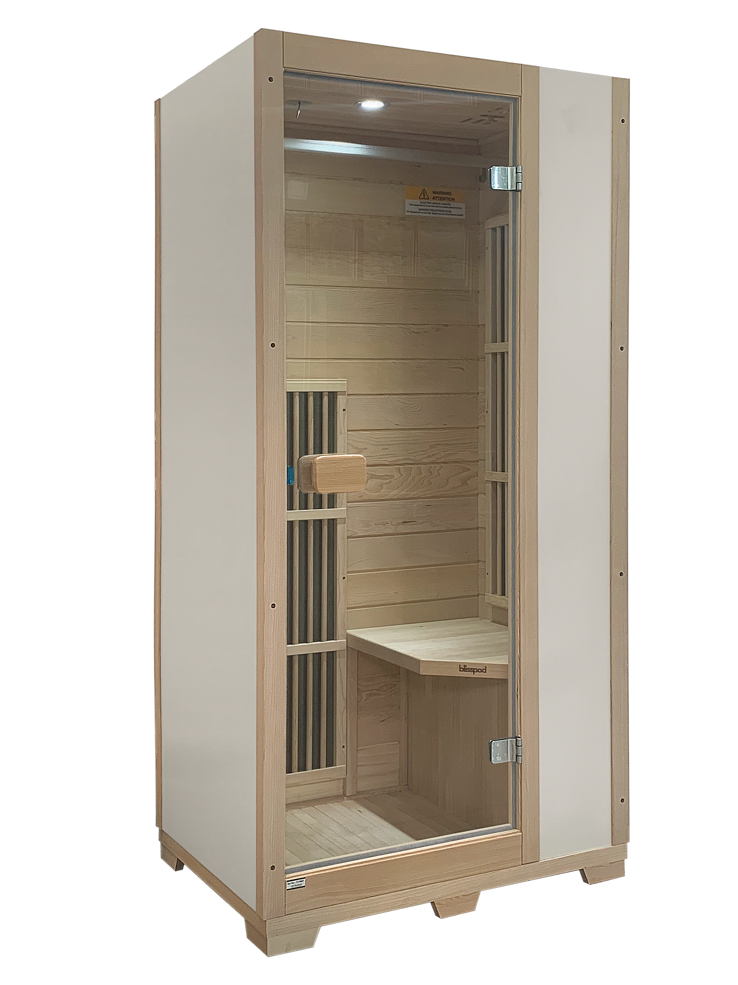 Blisspod | Vienne | Sauna infrarouge lointain | Pruche du Canada très faible champ électromagnétique | 185 cm H x 90 cm L x 65 cm P | 1 personne