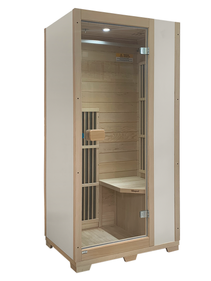Blisspod | Vienne | Sauna infrarouge lointain | Pruche du Canada très faible champ électromagnétique | 185 cm H x 90 cm L x 65 cm P | 1 personne