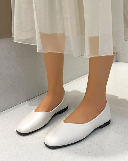 Chaussures basses en viscose à bout carré, talon épais et bout renforcé