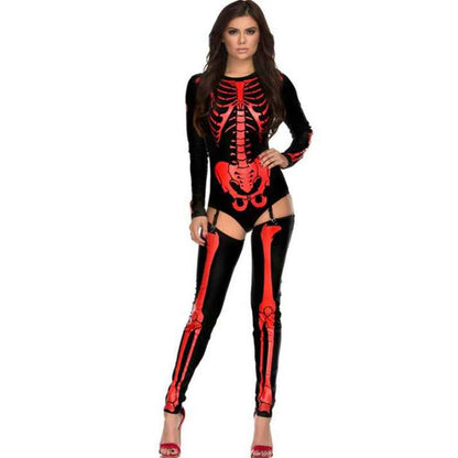 Halloween Skull Zombie Costume – Scary Skeleton Cosplay Outfit for Adults