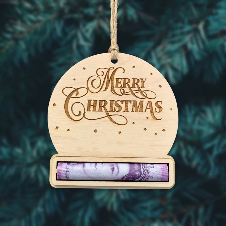 Christmas Cash Gift Ornaments Wooden Creativity