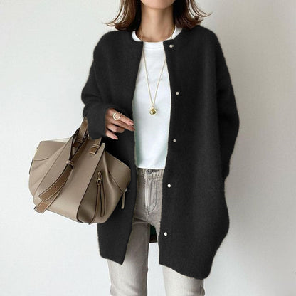 Cardigans droits pour femme, couleur unie, tricotés, à la mode, pour l'automne et le printemps