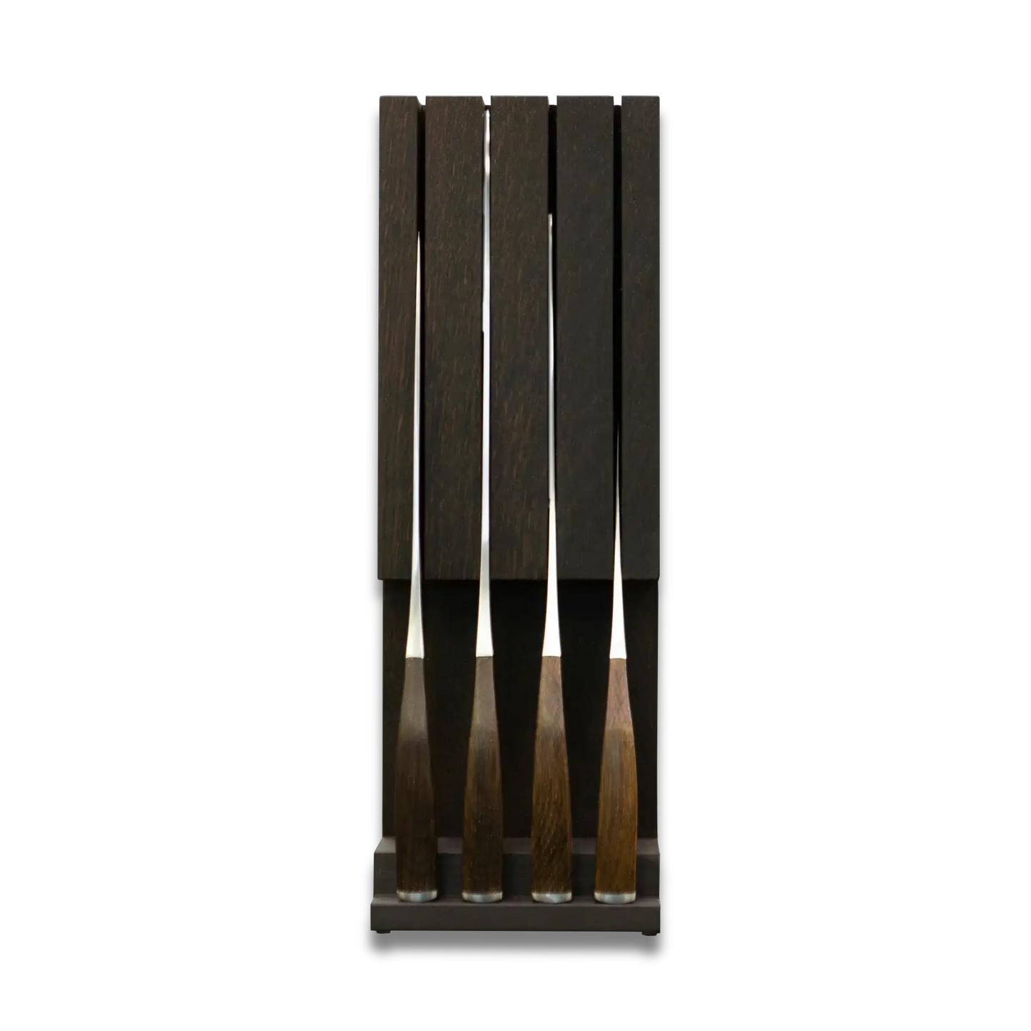 SYNCHROS | Lot de 4 pièces avec support à couteaux en bois de chêne