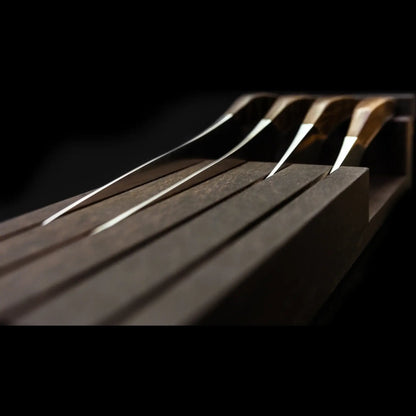 SYNCHROS | Lot de 4 pièces avec support à couteaux en bois de chêne