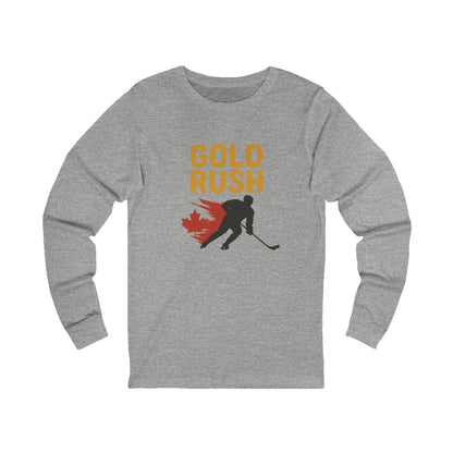 Chandail unisexe à manches longues Gold Rush Hockey - Or Olympique Canada - Crosse de hockey en érable