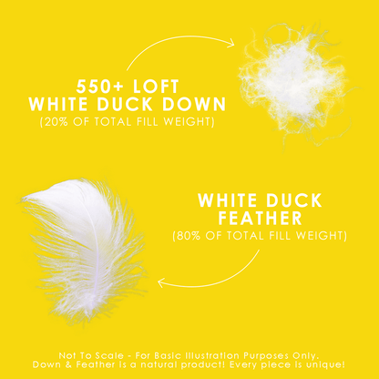Couette en plumes et duvet blanches