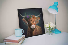 Art mural nature - Le bison et les fleurs - Impression sur toile