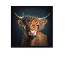 Art mural nature - Le bison et les fleurs - Impression sur toile