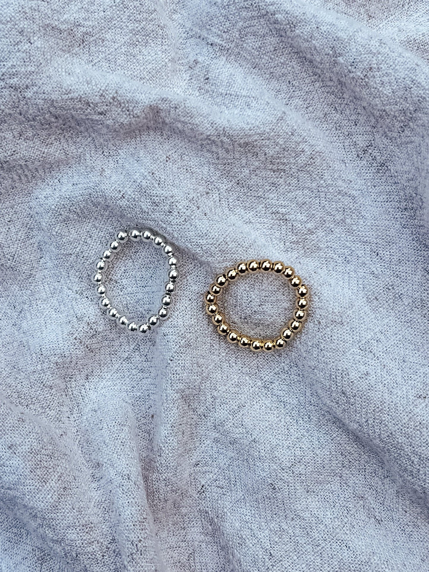 Bagues perlées 3 mm en Or Rempli 14K ou Argent Sterling