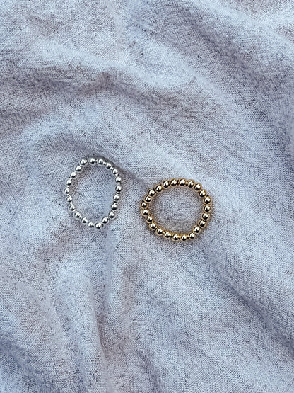 Bagues perlées 3 mm en Or Rempli 14K ou Argent Sterling