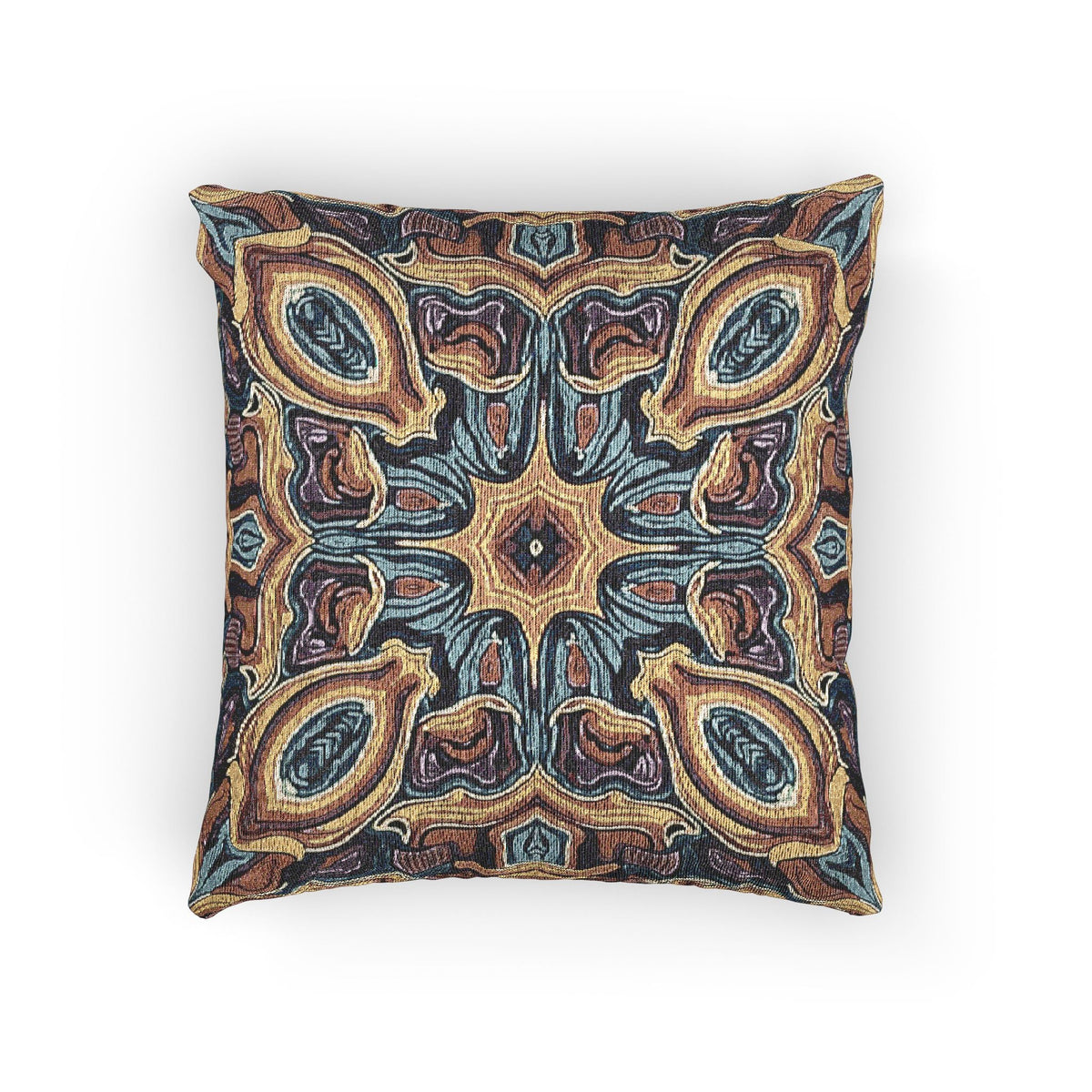 Coussin tissé bohème – Coussin décoratif à motif médaillon mosaïque