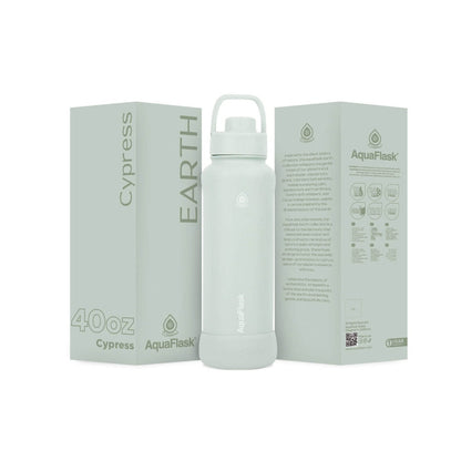 Bouteille d'eau isotherme en acier inoxydable AquaFlask Earth Collection de 1,2 L – Chaud et froid, anti-fuite, réutilisable