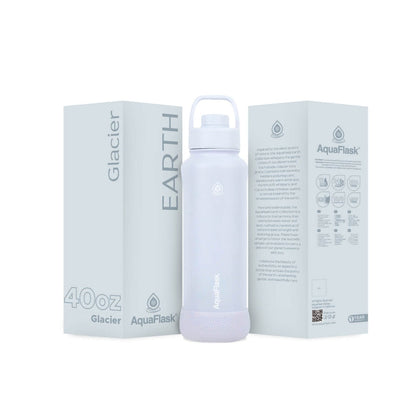 Bouteille d'eau isotherme en acier inoxydable AquaFlask Earth Collection de 1,2 L – Chaud et froid, anti-fuite, réutilisable