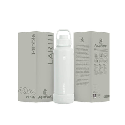 Bouteille d'eau isotherme en acier inoxydable AquaFlask Earth Collection de 1,2 L – Chaud et froid, anti-fuite, réutilisable