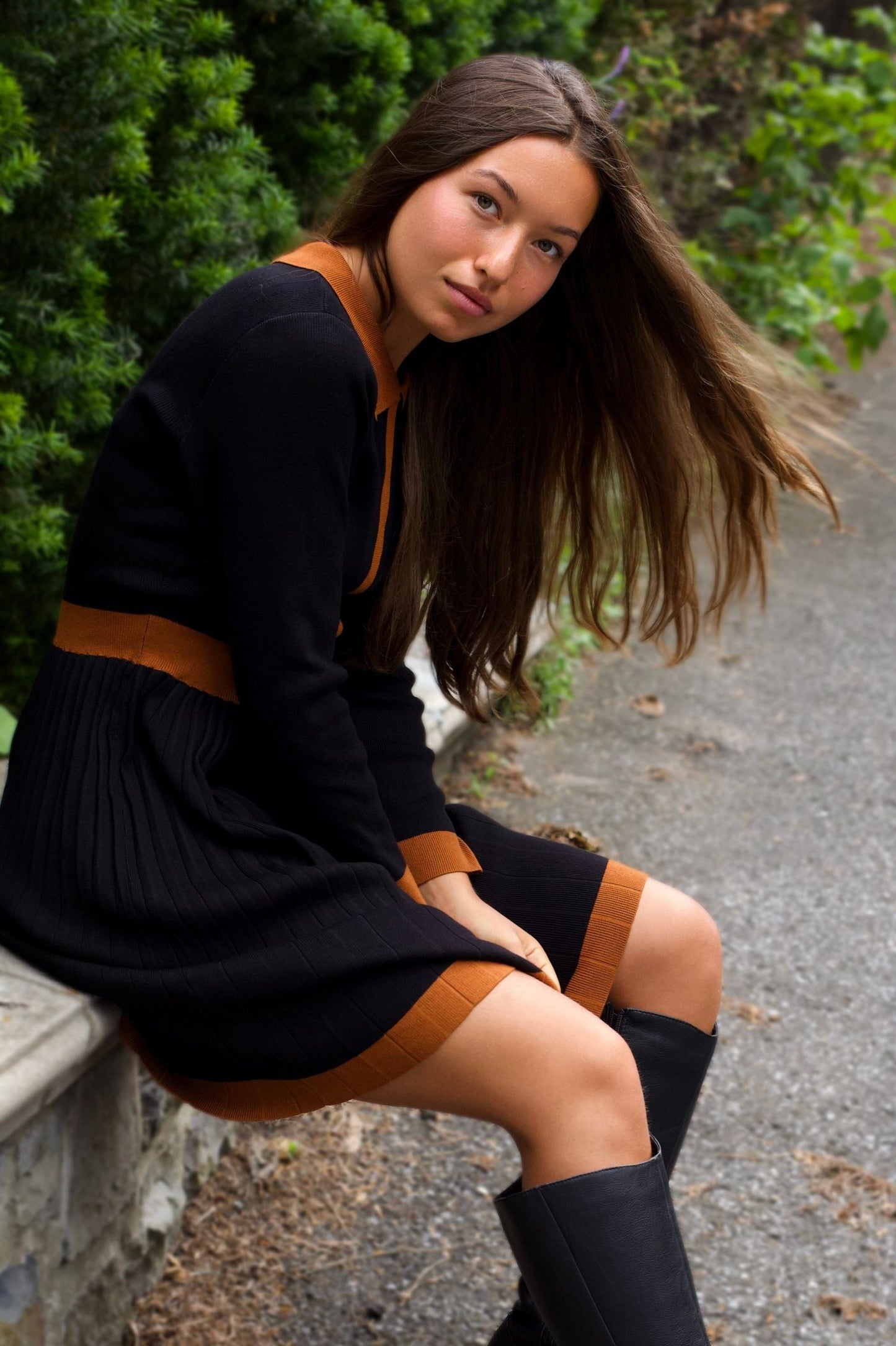 Robe Clarissa en maille avec liseré contrastant