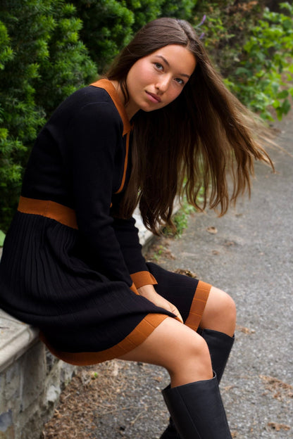 Robe Clarissa en maille avec liseré contrastant