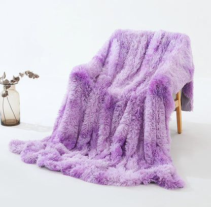 Couverture douce et duveteuse en fausse fourrure pour canapé ou lit