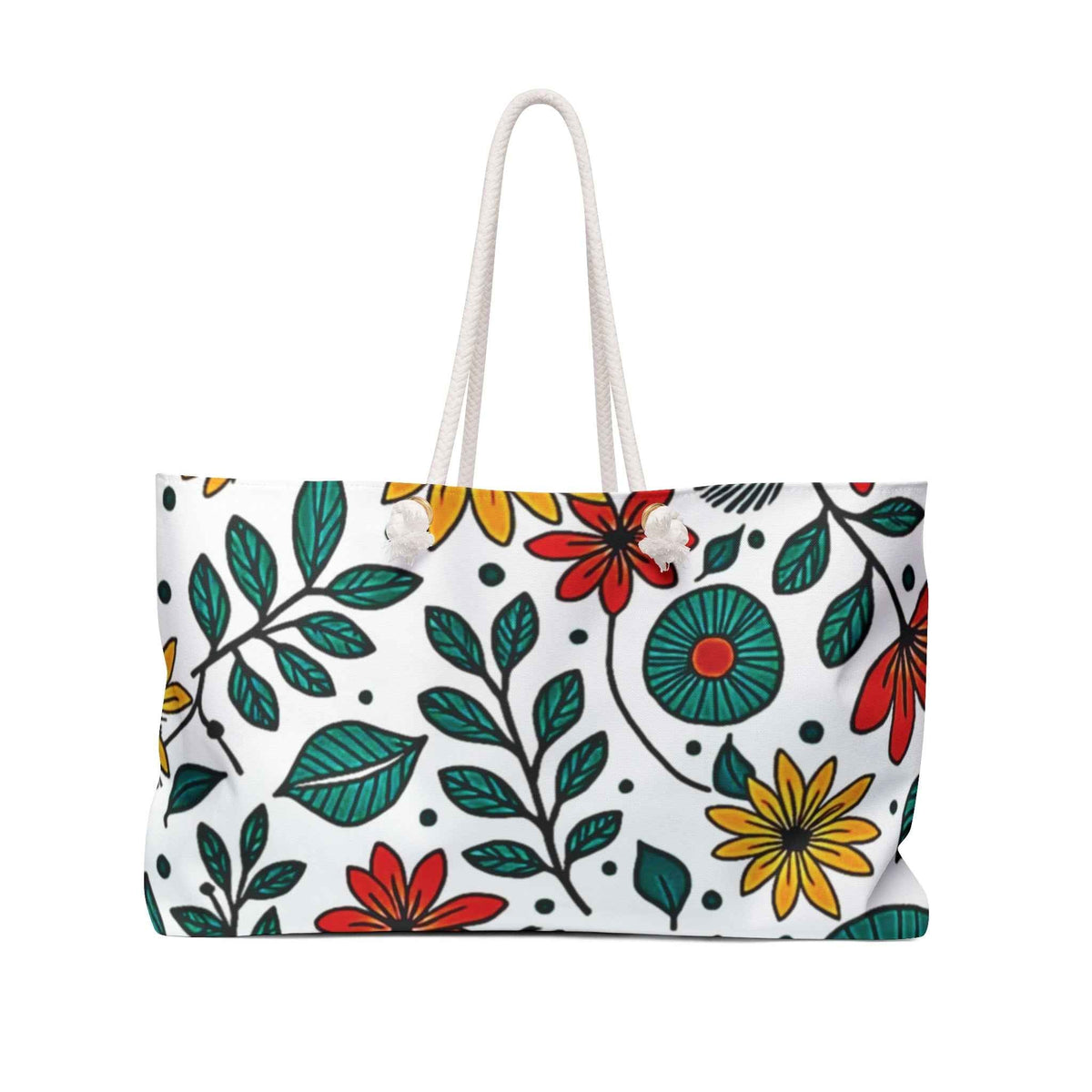 Sac de voyage à motif floral coloré | Grand sac cabas fleurs printanières