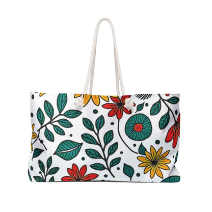Sac de voyage à motif floral coloré | Grand sac cabas fleurs printanières