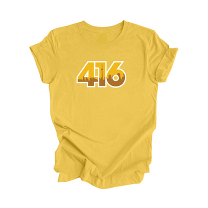 T-shirt Unisexe Cadeau 416 Toronto Ontario Canada Code Régional Horizon Urbain - Inspiré par X