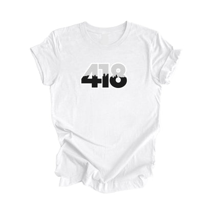 418 Ville de Québec Québec Canada Indicatif régional Silhouette de la ville Cadeau - T-shirt unisexe - Inspiré par X