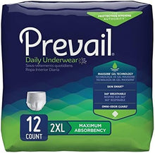 Sous-vêtements jetables quotidiens Prevail 2X-Large (paquet de 12)
