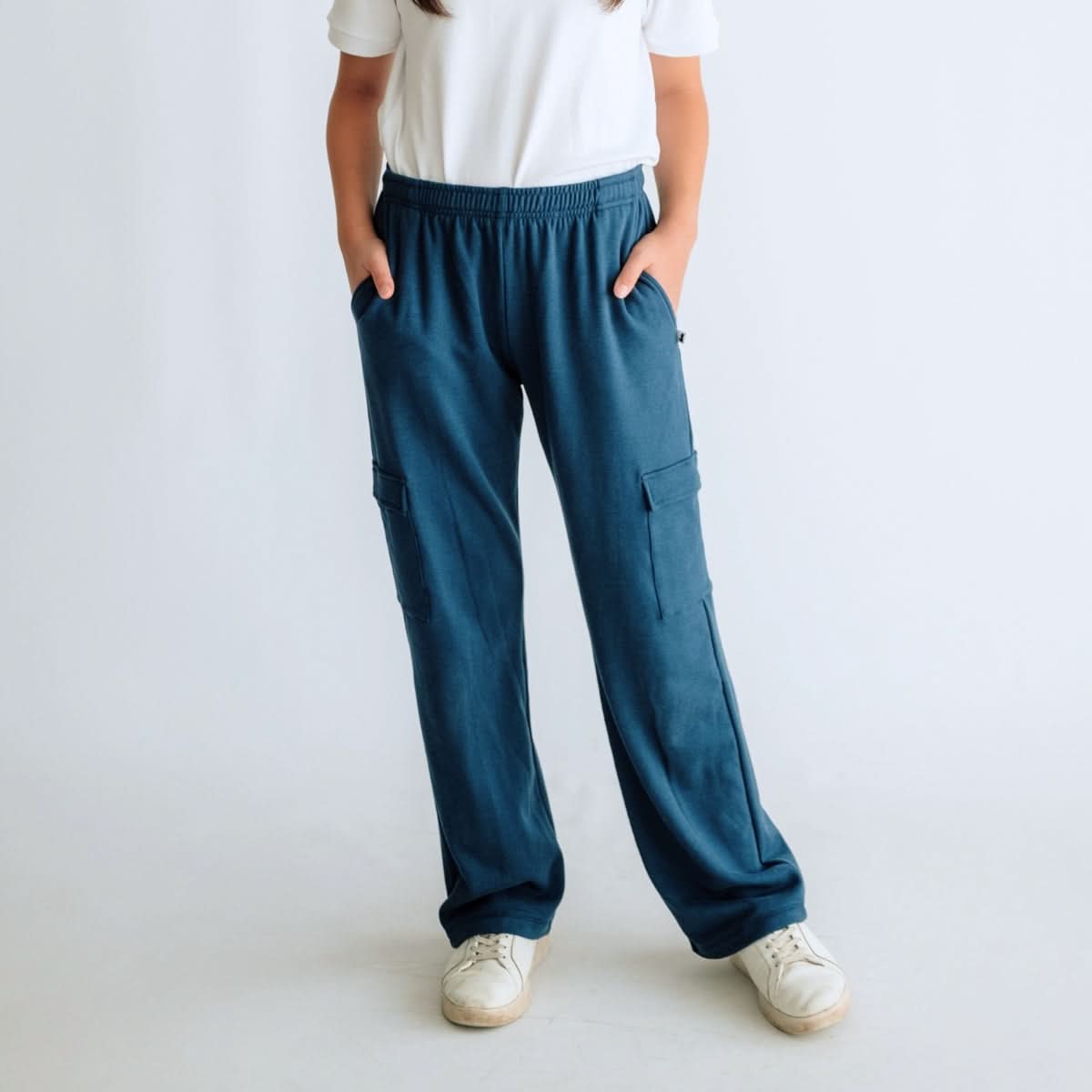 Youth Bamboo Fleece Cargo Pants | Black